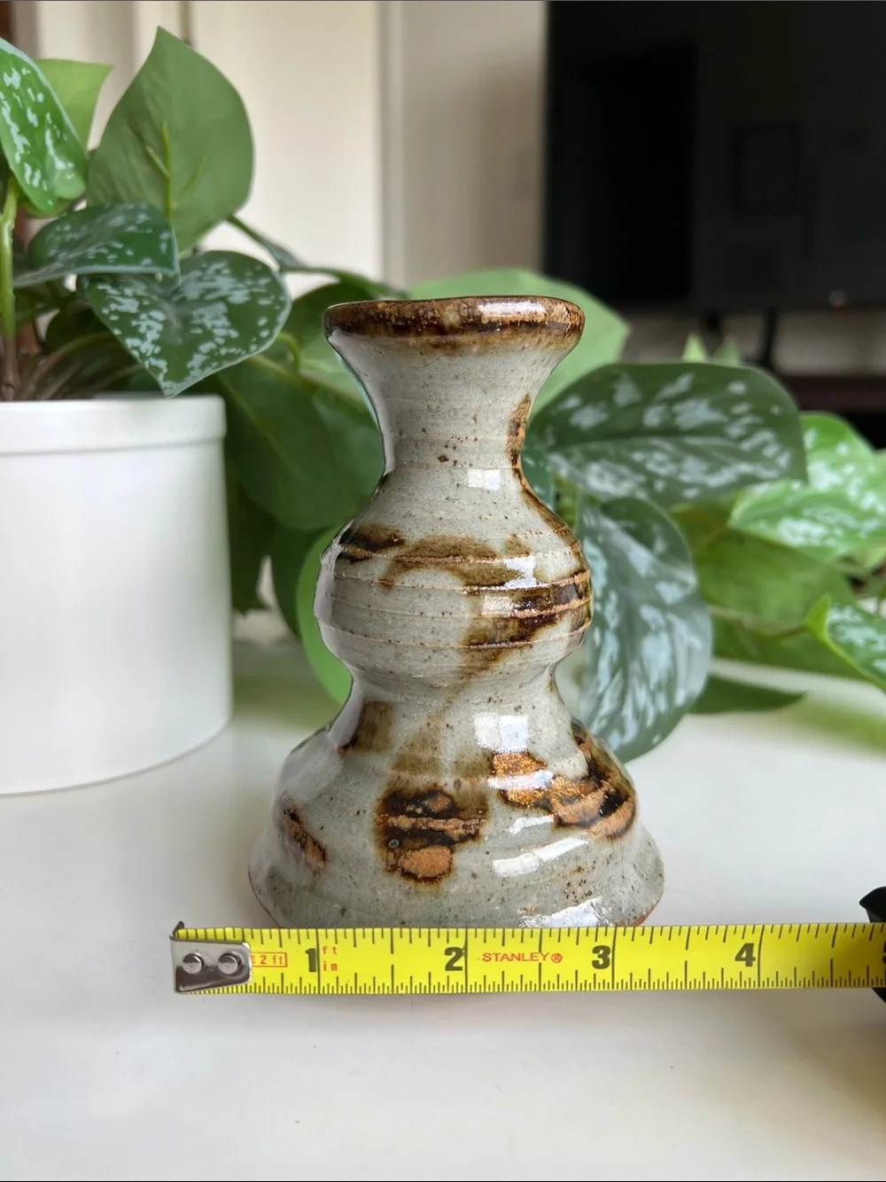 Vintage Handmade Pottery Vase Neutral Decor